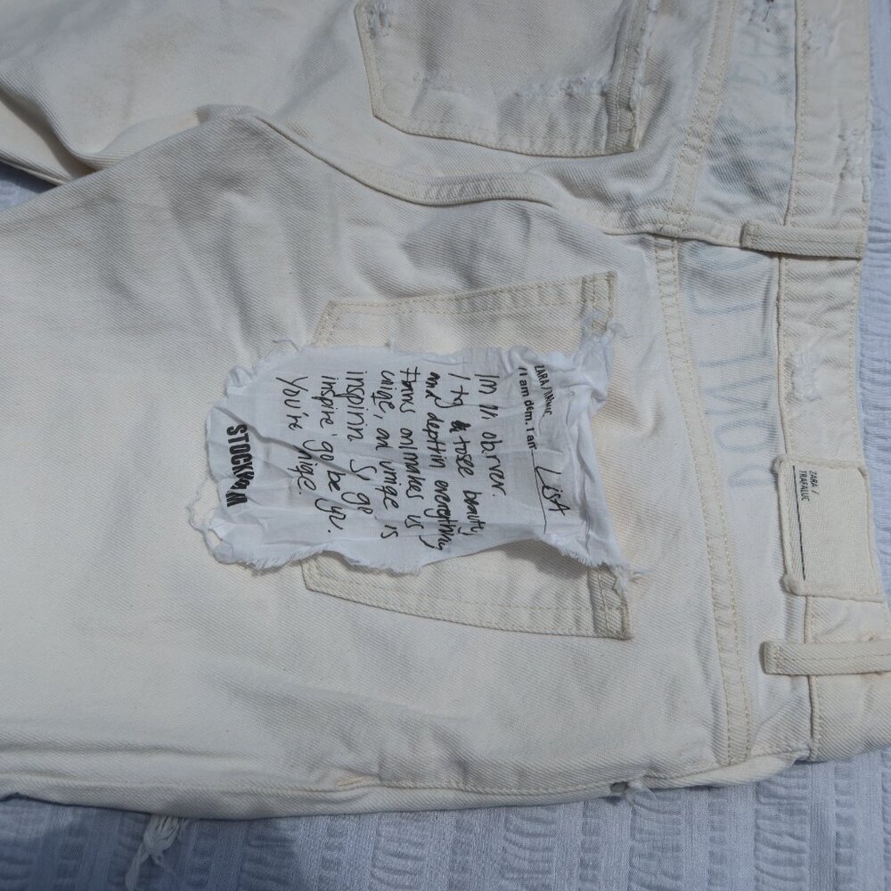 White Patchwork Jeans - image 4